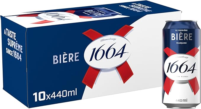 Kronenbourg 1664 Biere Beer Lager 440ml Can (Pack of 10) OR 60% Cash Alternative