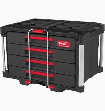 Milwaukee PACKOUT 4 Drawer Tool Box, Black