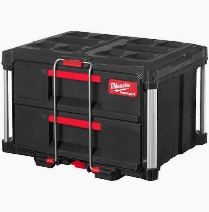 Milwaukee PACKOUT 2 Drawer Tool Box, Black