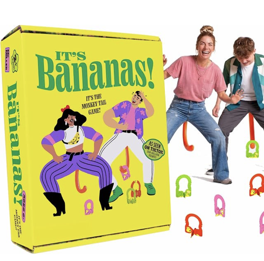 MCMILLER ENTERTAINMENT It’s Bananas – The Hilarious Monkey Tail Party Game for Adults & Families | Funny Indoor & Outdoor Garden Game for Summer Parties, BBQs, Birthdays & Game Nights OR 60% Alternative
