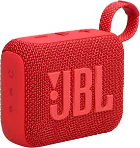 JBL GO 4 Ultra-Portable Bluetooth Speaker with Big JBL Pro Sound and Punchy Bass, PlaytimeBoost, Waterproof Design and 7-Hour Playtime, Red