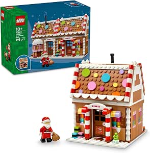 LEGO Festive Gingerbread House Toy - Kids' Christmas Crafts Kit w/Santa Minifigure & Accessories - Festive Décor - Gift Idea for 10+ Year Old Girls & Boys - 40809