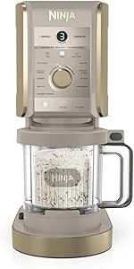 Ninja CREAMi Deluxe Ice Cream Frozen Dessert Maker, Stone/Gold NC501UKSTGD | 10 Functions, Makes Ice Cream, Slush and More, 2-in-1 Flavour Option.