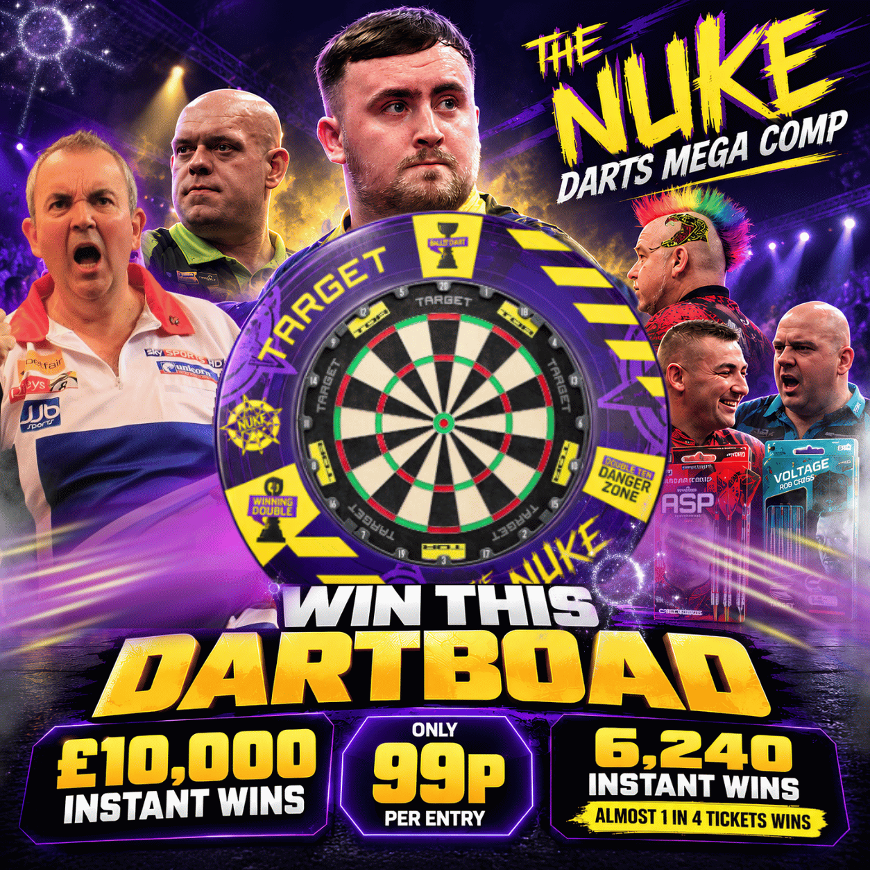 THE NUKE DARTS MEGA COMP – £10,000 INSTANT WINS!