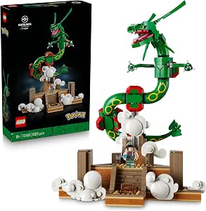 LEGO Pokémon Rayquaza 72168 | Set for Adults, Anime Figure Model Kit, Zinnia Trainer Minifigure & Ultra Ball, DIY Room Decor, Gaming Gift, 1083 Pieces