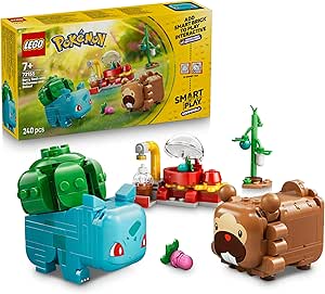 LEGO Pokémon SMART Play: Berry Bash with Bulbasaur and Bidoof - Compatible Interactive Toy Set Incl. 2 SMART Tags and 2 Pokémon - Gift Idea for 7+ Year Old Boys and Girls - 72155