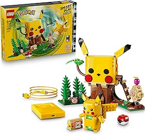 LEGO Pokémon SMART Play: Training House with Pikachu 72164 | SMART Brick & Charger Included, All-in-One Set, 4 Tags, 1 Figure, Gift Idea for 6+ Year Old Boys & Girls, 400 Pieces