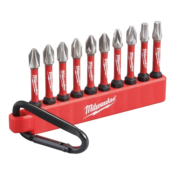 Milwaukee - Shockwave Impact Duty Screwdriver Bit Carabiner Set 10 Piece, Variety Pack
